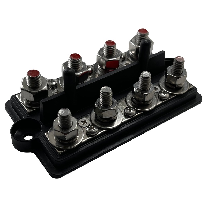 Dual 4 Point Terminal Busbar – 3/8 & 5/16 Posts