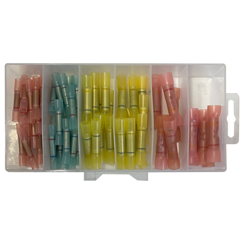 Heat Shrink Step-Down Butt Connector Assortment – Waterproof Crimp Terminals – 70 Piece Kit