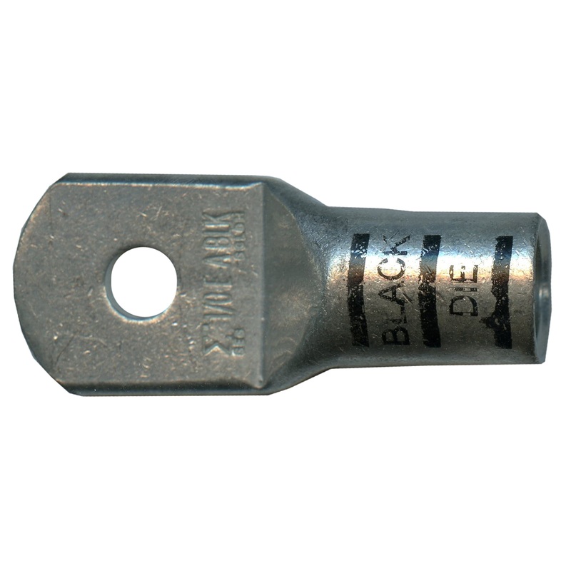 Mega HD Copper Lug – Plated 1/0 AWG 1/4 Stud Black – 5 or 50 Pack