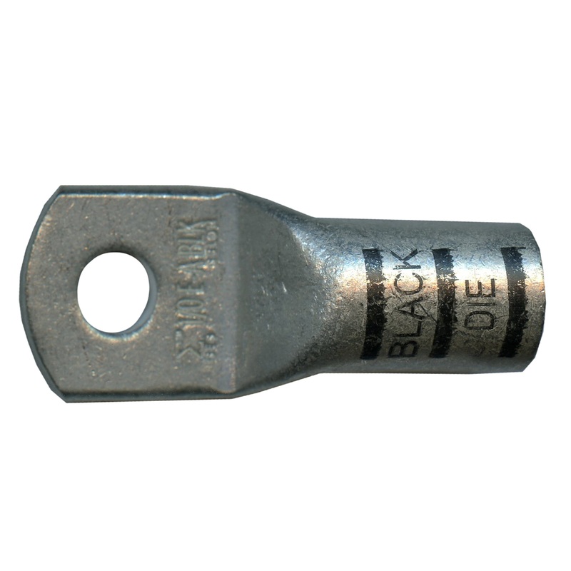 Mega HD Copper Lug – Plated 1/0 AWG 5/16 Stud Black – 5 or 50 Pack