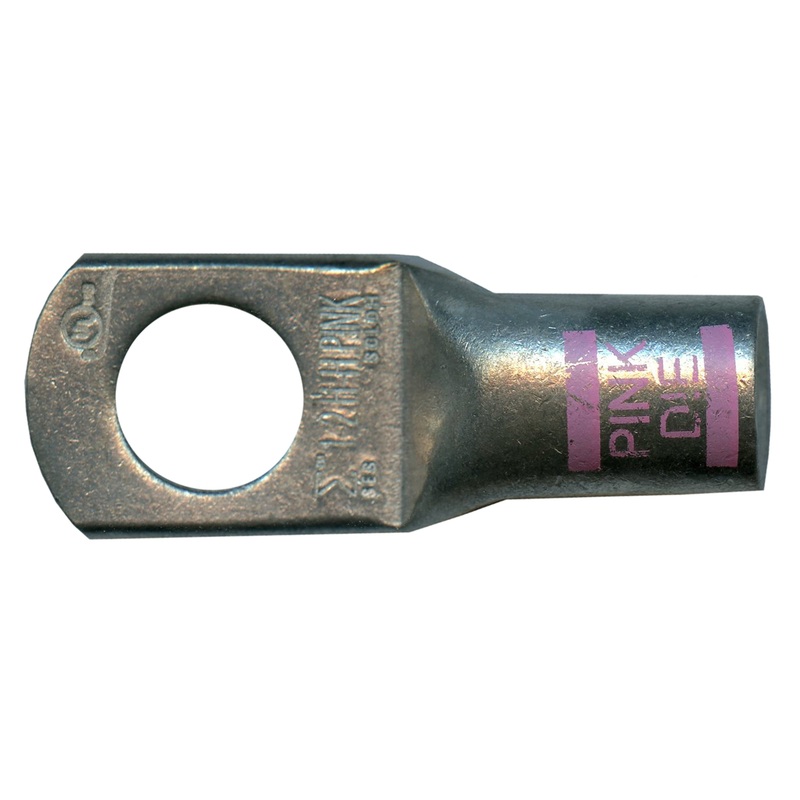 Mega HD Copper Lug – Plated 2-1 AWG 1/2 Stud Pink – 5 or 50 Pack