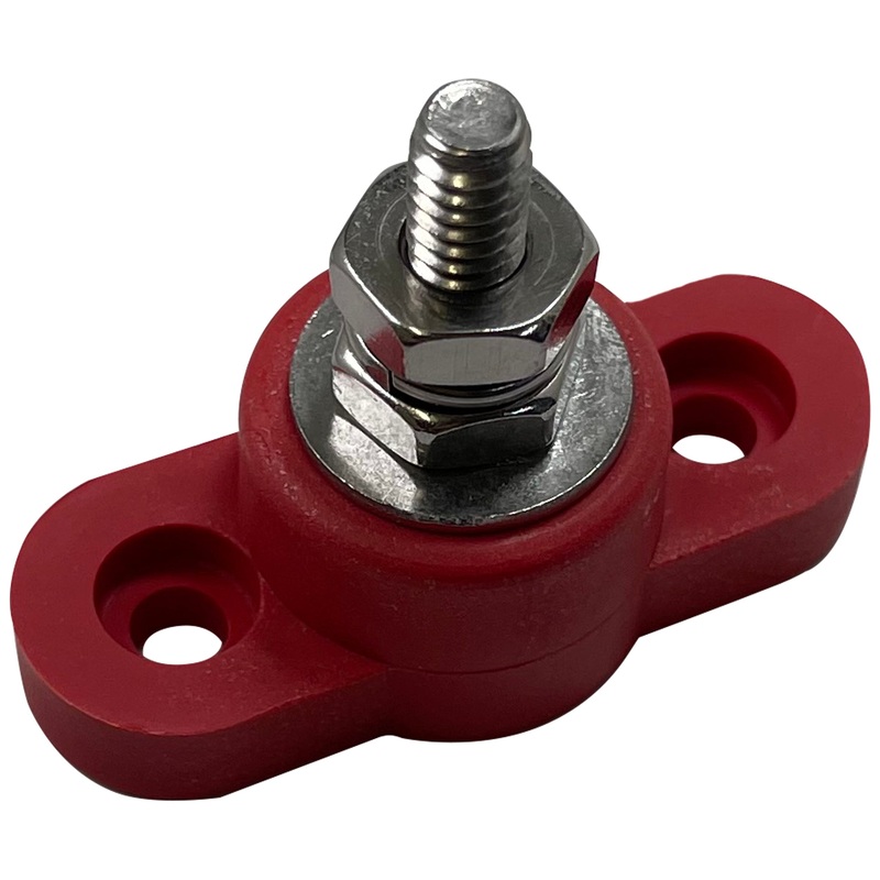 Red 1/4 Single Point Power Post – Small Base – Stainless Steel Hardware