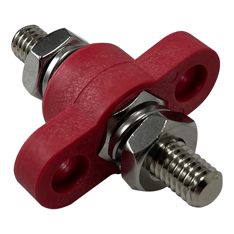 Red 3/8 Panel Pass-Thru Power Post – Marine Grade – Single Point