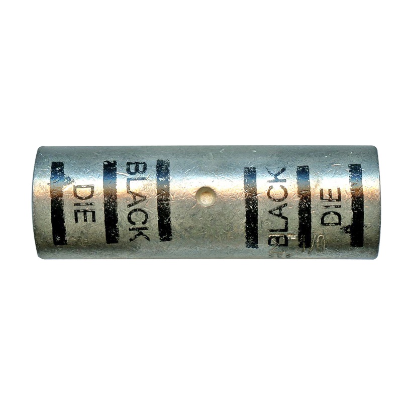 1/0 AWG Mega HD Copper Splice – Tin-Plated – Black – 5 or 50 Pack – Made in USA