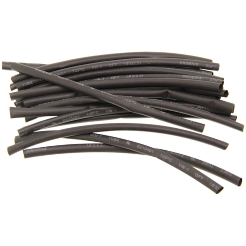 3/16 x 6 Black 2:1 Heat Shrink Tubing