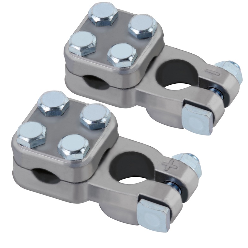3-Way Top Post Battery Terminals for 2-4/0 Gauge Cables – Positive & Negative Set