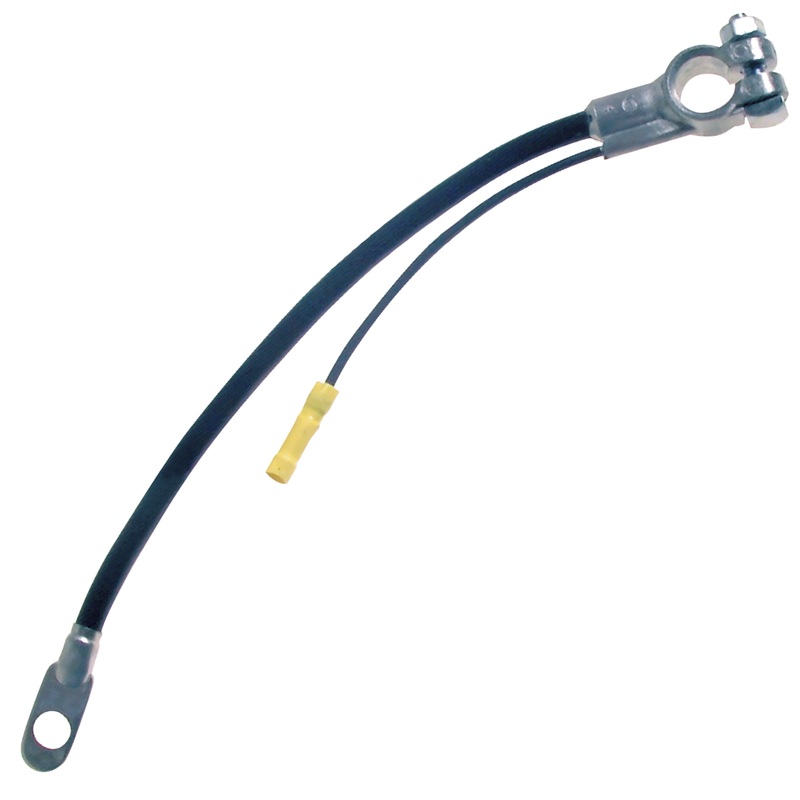Black 78 4 Gauge Top Post Battery Cable with Auxiliary Lead