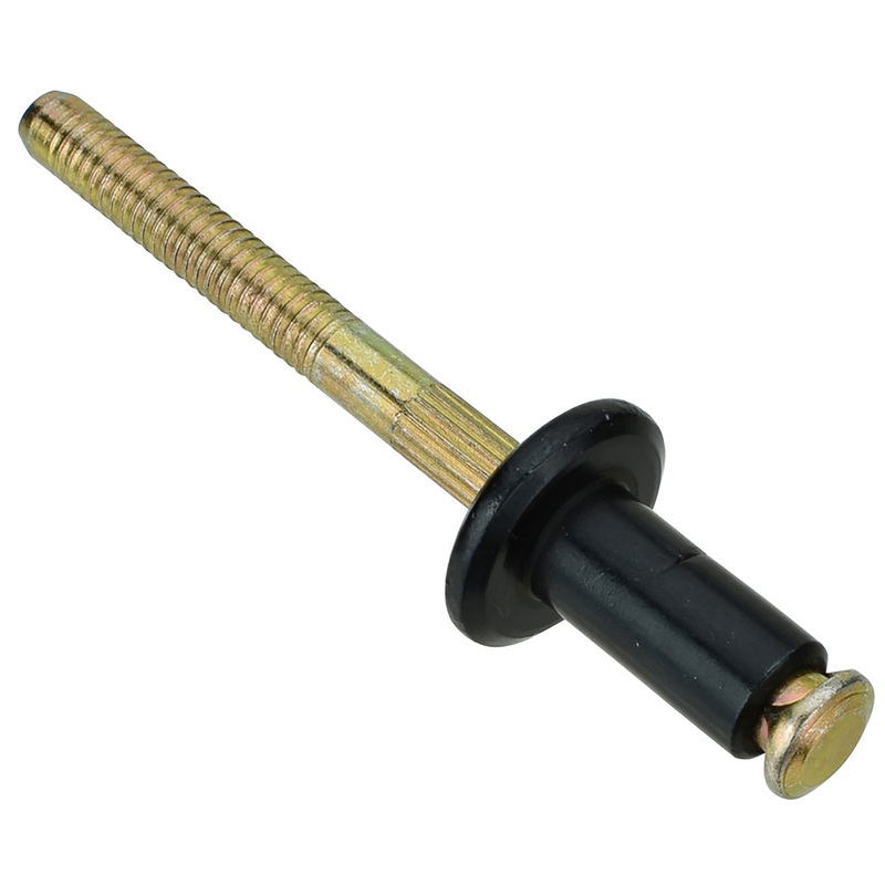 Black Aluminum Rivet Steel Mandrel – Outside Door Handle Retainer – 1/4 Diameter – 25 Pack