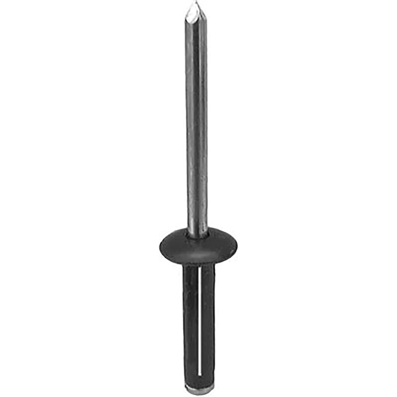 Black Aluminum Wheel House Moulding Split Rivets Mandrel Retainer – 3/16 Dia. – 25 Pack