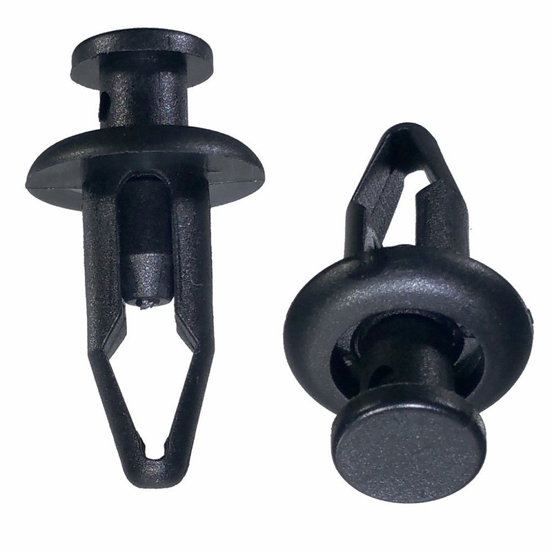 Black Nylon Body Side Moulding Push Retainer – 5/16 Hole 20 MM Stem 16 MM Flange – 25 Pack