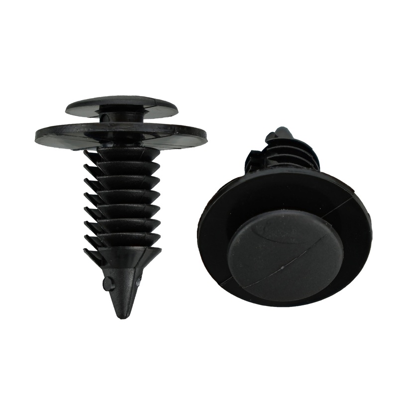 Black Nylon Door Trim Panel Clip Retainer – 7 MM Hole 19 MM Stem 12.5 MM Head – 50 Pack