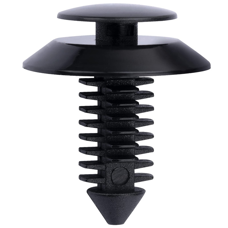 Black Nylon Door Trim Panel Clip Retainer – 8 MM Hole 19 MM Stem 12.7 MM Head – 25 Pack