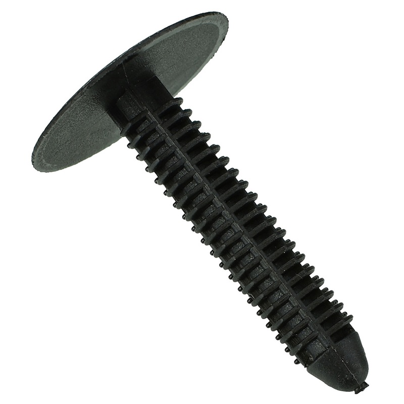 Black Nylon Interior Trim Retainer Clips – 9/32 Hole – 38.5mm Stem – 26mm Head – 25 Pack