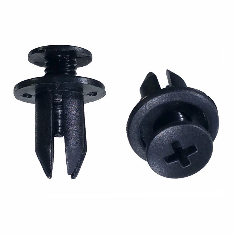 Black Nylon Phillips Screw Push Retainer Clips 9/32 Hole 11 MM Stem 14 MM Flange – 25 Pack