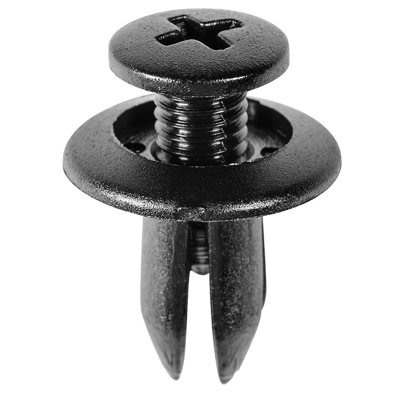 Black Nylon Phillips Screw Push Retainer Clips 9/32 Hole 12 MM Stem 15 MM Flange – 15 Pack