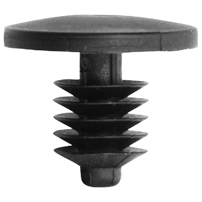 Black Nylon Weatherstrip Clip Retainers – 3/16 Hole – 21/64 Stem – 7/16 Head – 25 Pack