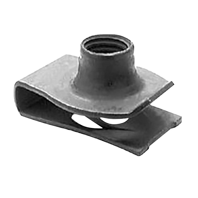 Black Short Extruded U Nuts – 10-1.5 MM Screw Size – .9 MM – 6 MM Panel – 25 Pack