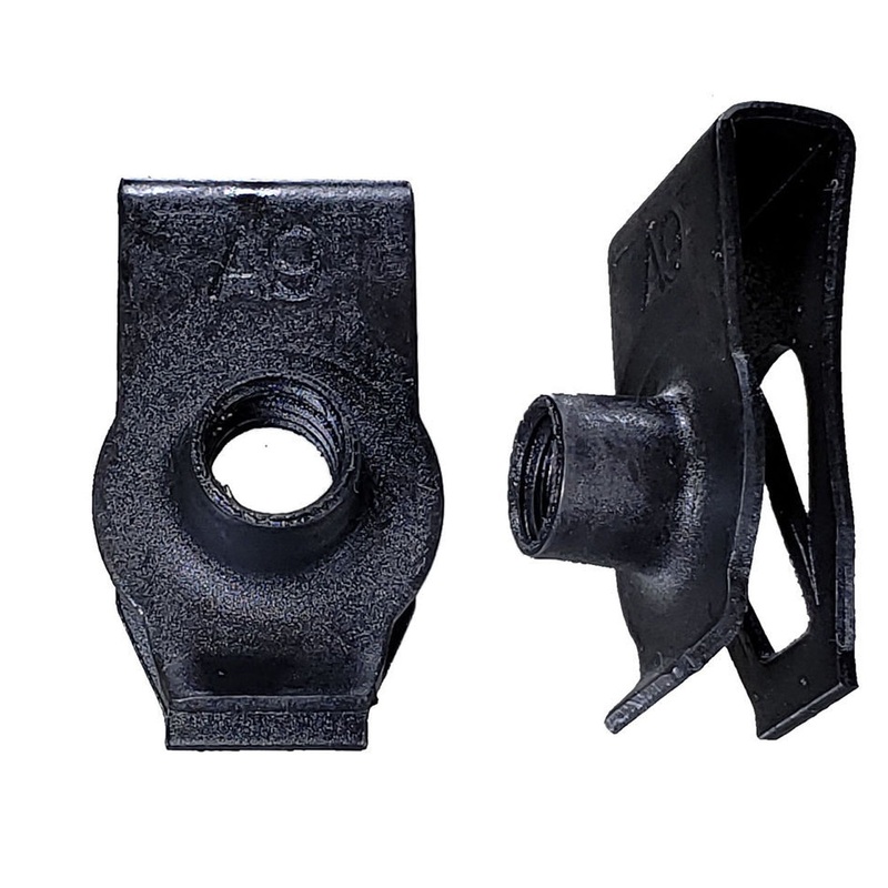 Black Short Extruded U Nuts – 6-1.0 MM Screw Size – .8 MM – 4 MM Panel – 25 Pack