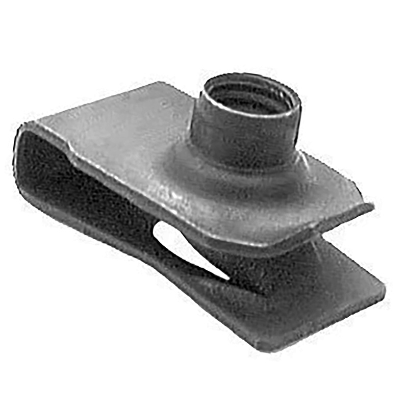 Black Short Extruded U Nuts – 6.3-1.0 MM Screw Size – .8 MM – 4 MM Panel – 25 Pack