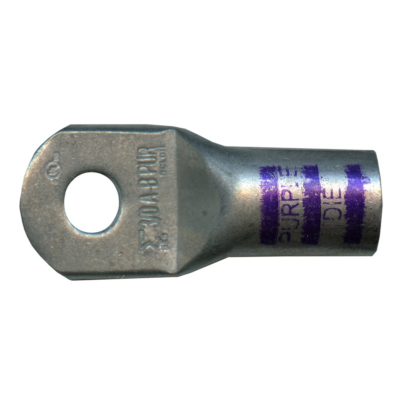 Mega HD Copper Lug – Plated 3/0 AWG 3/8 Stud Purple – 5 or 50 Pack