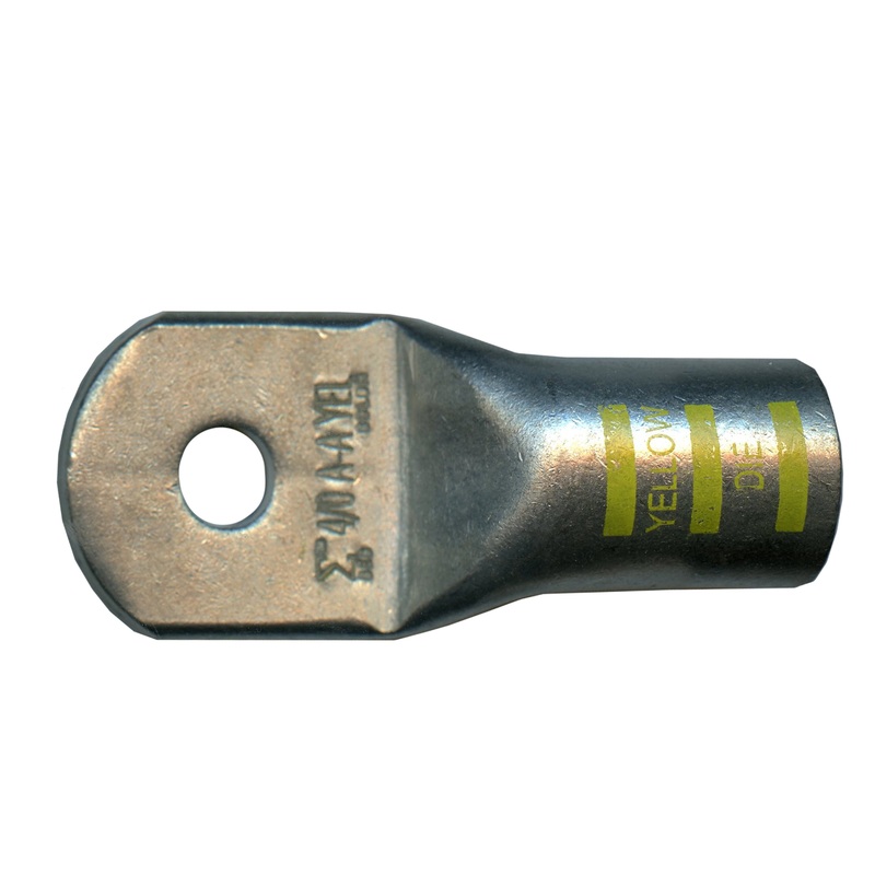 Mega HD Copper Lug – Plated 4/0 AWG 5/16 Stud Yellow – 5 or 50 Pack