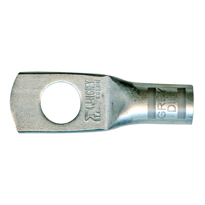 Mega HD Copper Lug – Plated 4 AWG 3/8 Stud Gray – 5 or 50 Pack