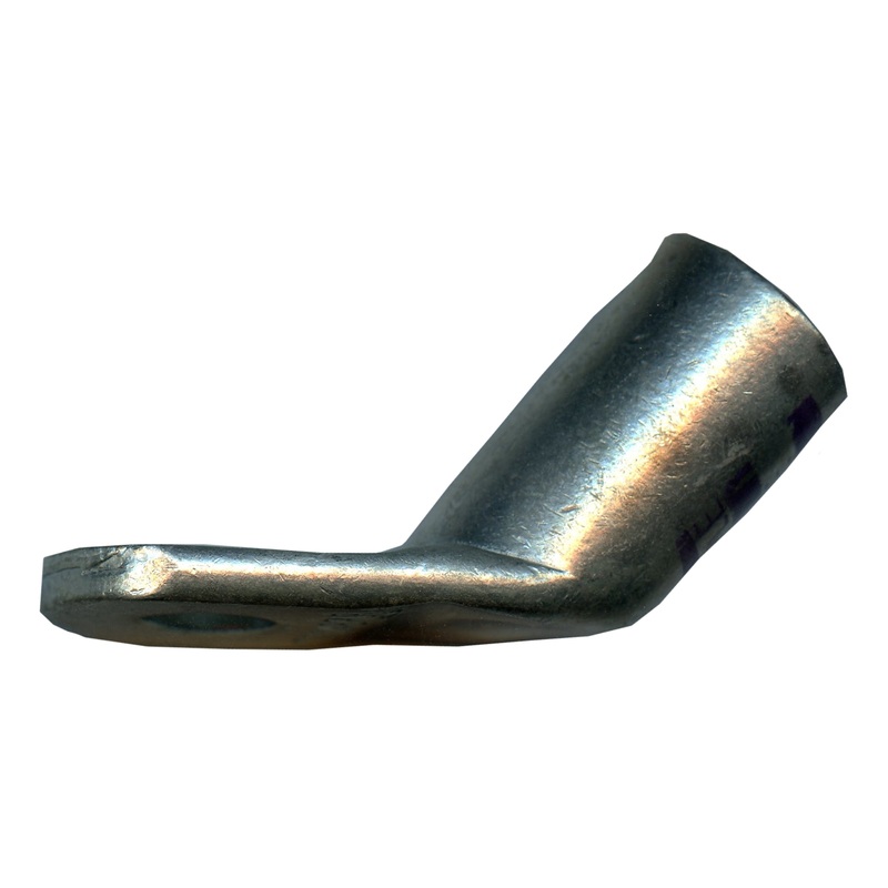 Mega HD Copper Lug – Plated 45-Deg 3/0 AWG 3/8 Stud Purple – 5 or 50 Pack