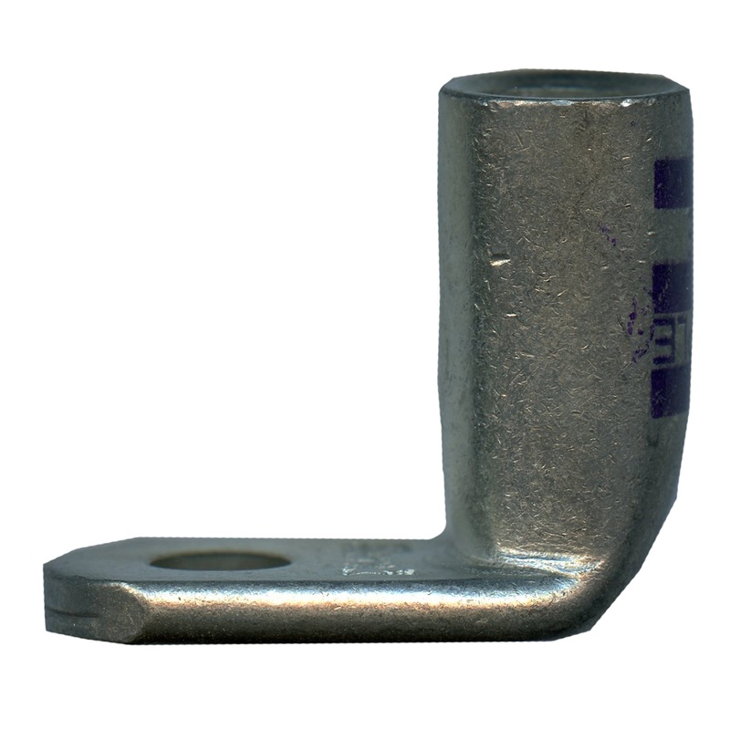 Mega HD Copper Lug – Plated 90-Deg 3/0 AWG 3/8 Stud Purple – 5 or 50 Pack