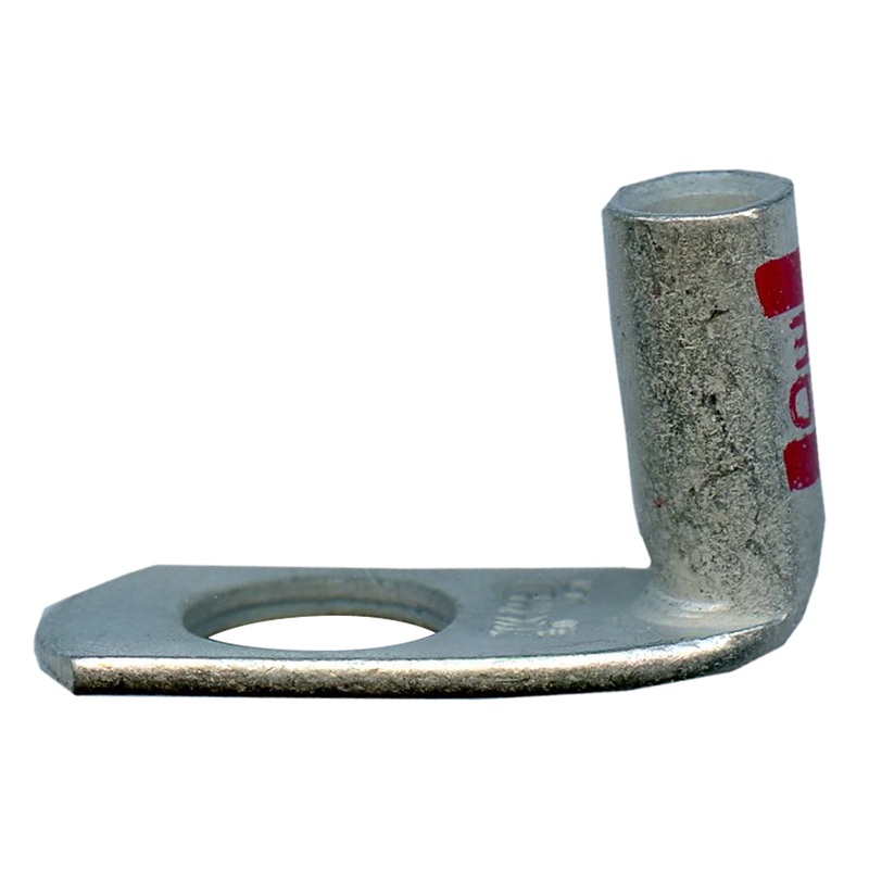 Mega HD Copper Lug – Plated 90-Deg 8 AWG 3/8 Stud Red – 5 or 50 Pack