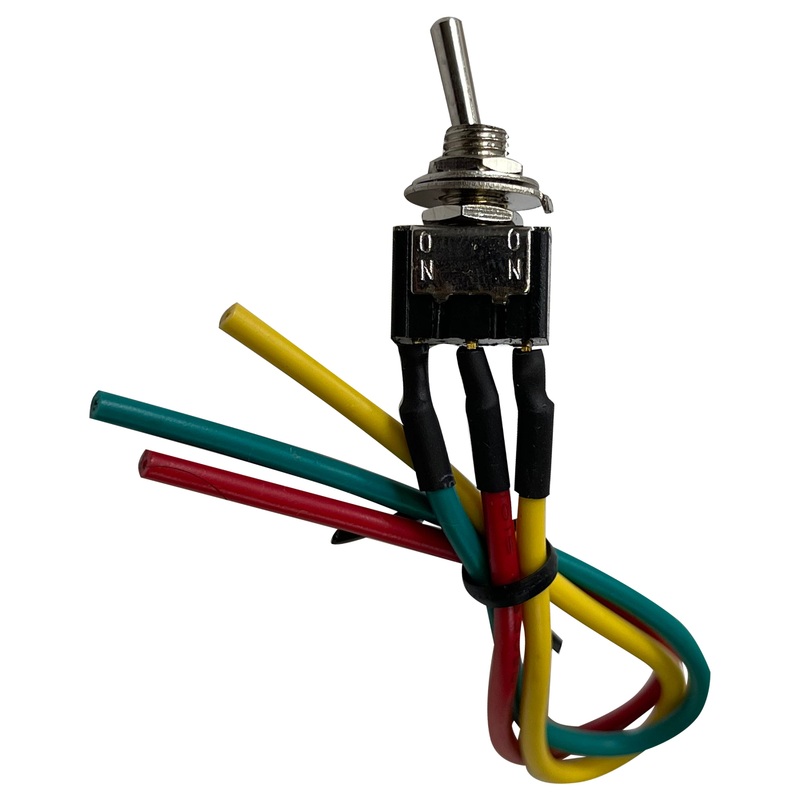 Mini Metal Toggle Switch ON-ON SPST – 3 Amps @250 Volt W/ 6 Inch Leads – 1 or 5 Pack