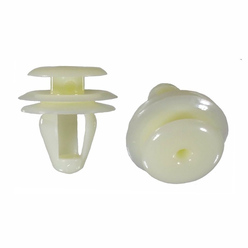 Natural Nylon Door Trim Panel & Garnish Clip Retainer – 9 MM Hole 11 MM Stem – 25 Pack