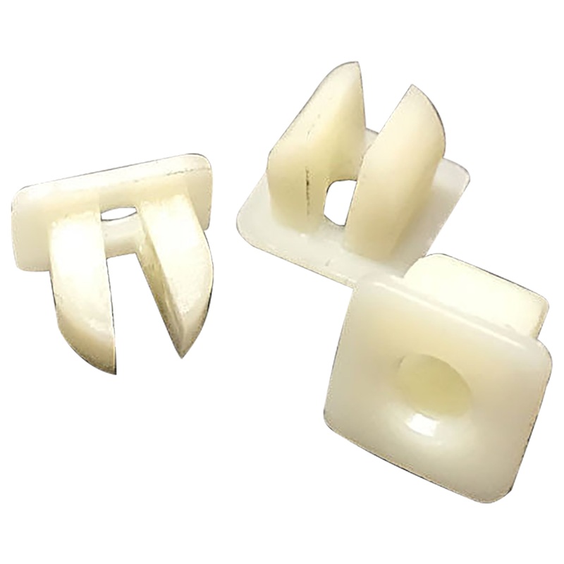 Natural Nylon Square Side Marker Light Grommet Nuts – #8 Screw – 6.5mm Stem – 10mm Head – 50 Pack