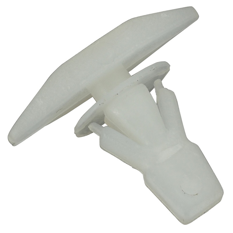White Nylon Weatherstrip Retainer Clips – 13/64 Hole – 10.5 MM Stem – 50 Pack
