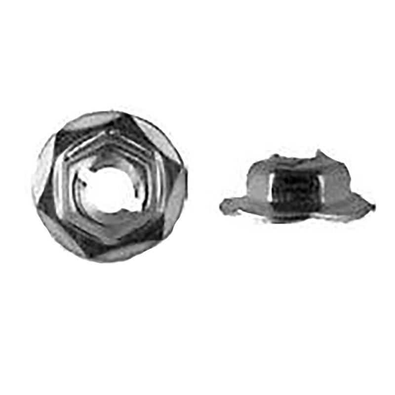 Zinc Hex Thread Cutting Nuts – 3/16 Stud – 3/8 Hex – 5/8 Flange – 100 Pack