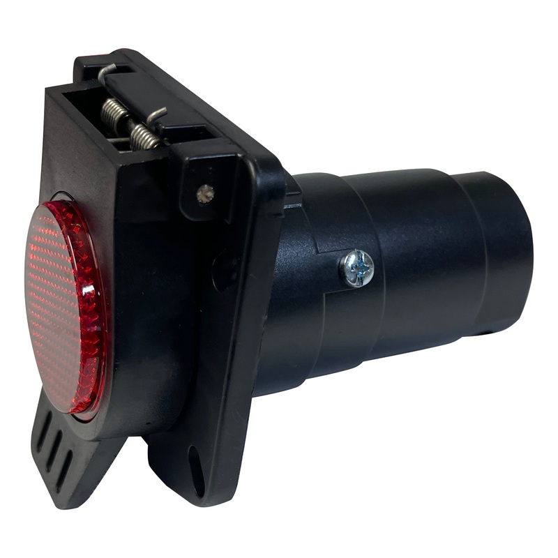 7 Way RV Trailer Blade Connector Socket With Reflector Dust Cover