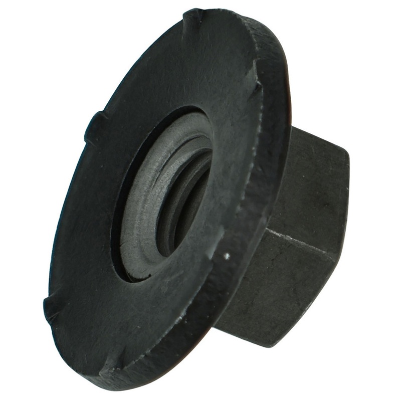 Black Barbed Washer Hex Nuts – 8 – 1.25 MM Screw Size – 13 MM Hex – 24 MM O.D. – 25 Pack