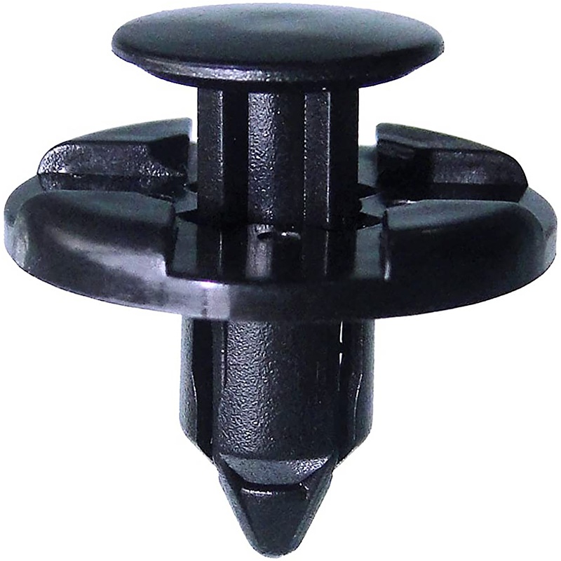 Black Nylon Bumper Push Type Retainers – 7MM Hole 10MM Stem 20MM Flange – 15 Pack