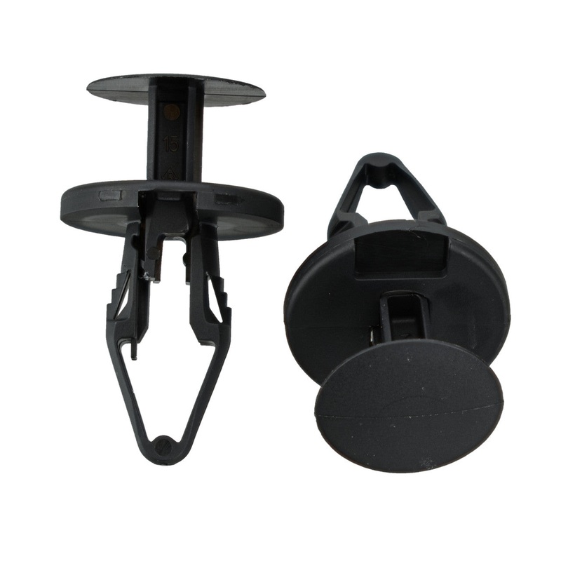 Black Nylon Ergo Tufloks Push Retainer Clips – 21/64 Hole – 22 MM Stem – 25 Pack