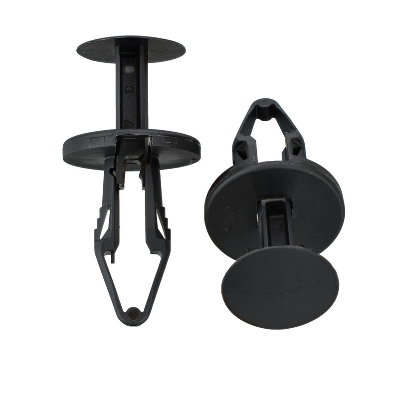 Black Nylon Ergo Tufloks Push Retainer Clips – 21/64 Hole – 24 MM Stem – 25 Pack