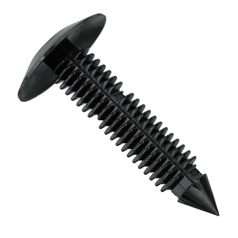 Black Nylon Hood Seal Clip Retainers – 5/16 Hole – 1 7/16 Stem – 3/4 Head – 25 Pack