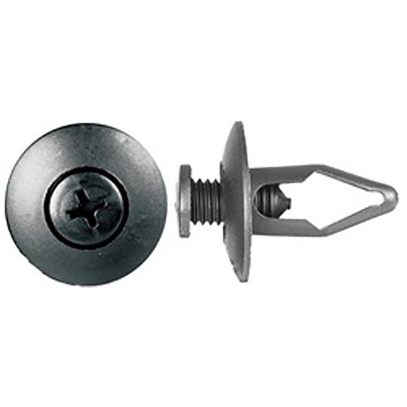 Black Nylon Inside Fender Phillips Screw Push Retainer Clip 5/16 Hole 18 MM Stem – 25 Pack