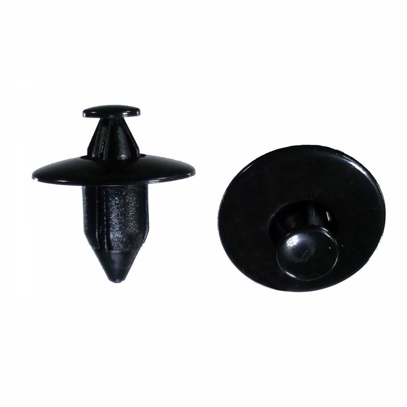 Black Nylon Push Retainer Clips – 5/16 Hole – 14 MM Stem – 20 MM Flange – 25 Pack