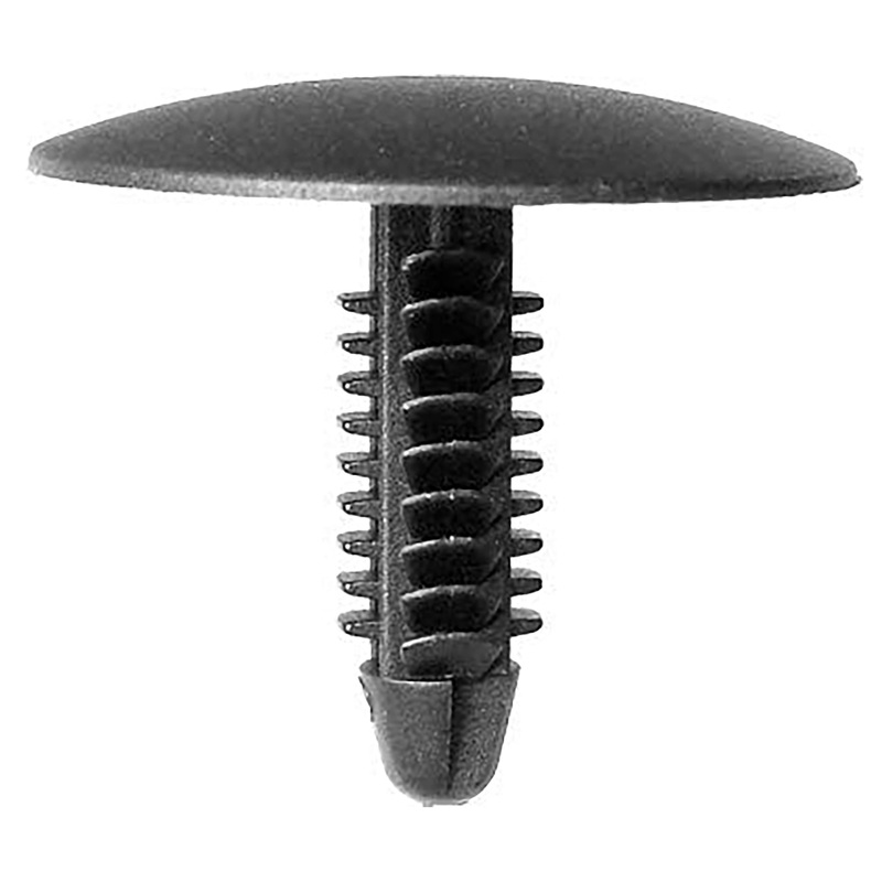 Black Nylon Shield Clip Retainers – 7/32 Hole – 25/32 Stem – 1 Head – 50 Pack