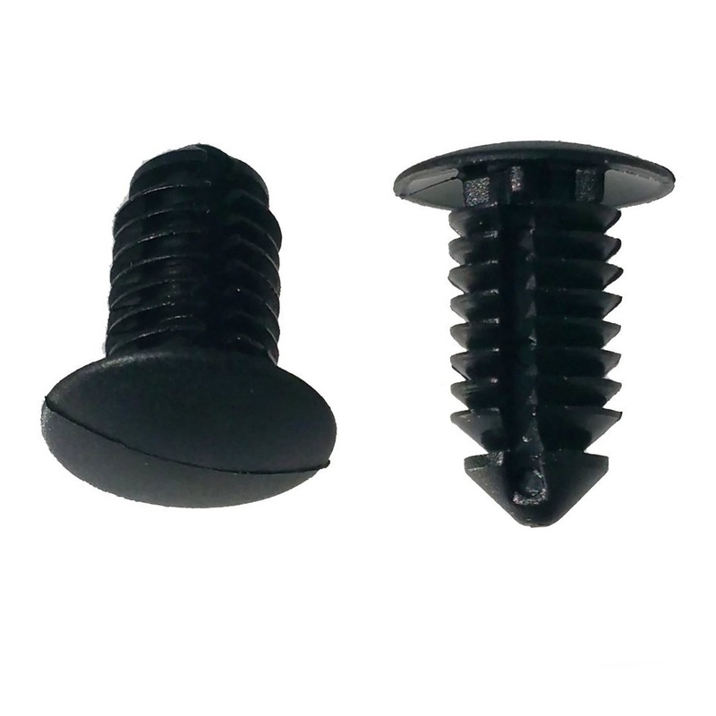 Black Nylon Trim Panel Clip Retainers – 23/64 Hole – 19.5 MM Stem – 16 MM Head – 50 Pack