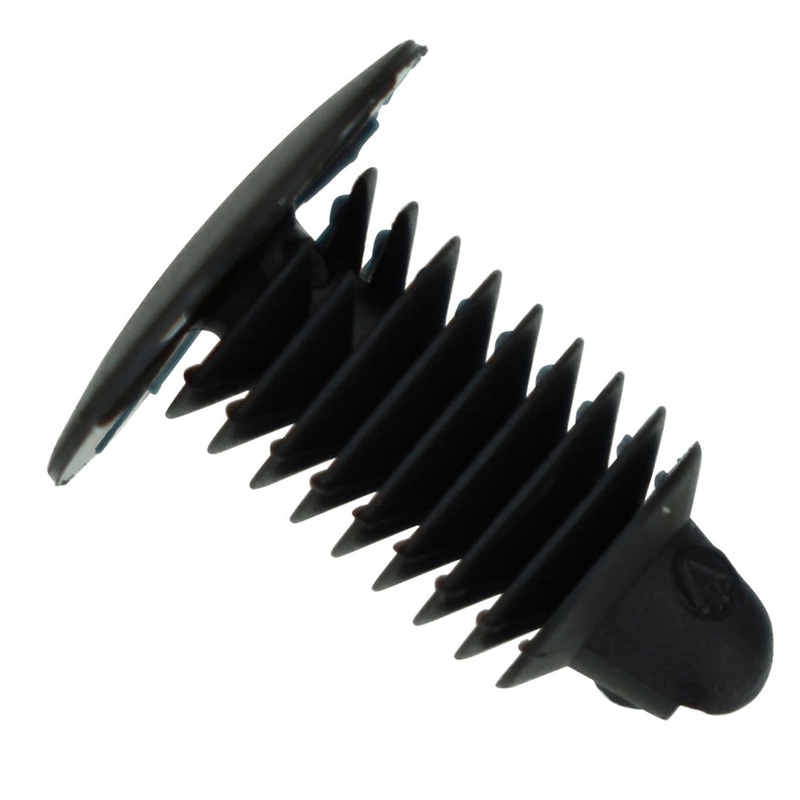 Black Nylon Weatherstrip Clip Retainers – 13/64 Hole, 11.5mm Stem, 10mm Head – 50 Pack