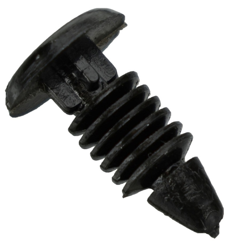 Black Nylon Weatherstrip Clip Retainers – 3/16 Hole – 17/32 Stem – 3/8 Head – 25 Pack