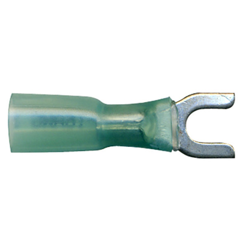 Heat Shrink & Crimp Blue Spade Terminal 16-14 Gauge 1/4 Stud – 10 to 500 Pack