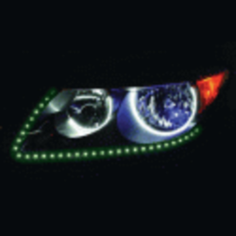 24 Inch, GREEN SIDEVIEW LED strip Light PAIR