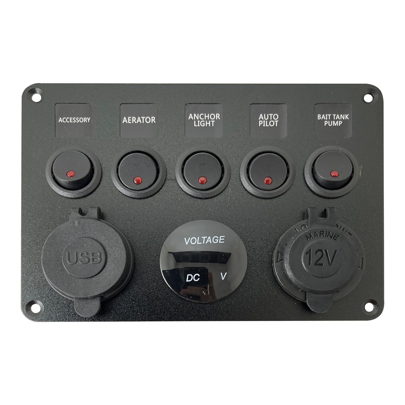 Control Panel 5 Switches Rocker Switch Panel – USB Lighter Volt