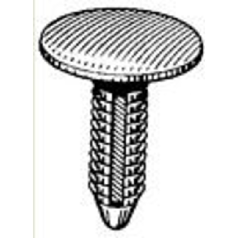 Black Nylon Door Trim Panel Retainer 1975-on Head Diameter 15/16, Stem Diameter 5/16, Stem Leng